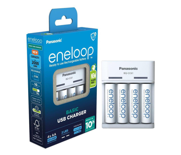 Panasonic ŁADOWARKA BASIC USB + 4x AA ENELOOP 2000 mAh - 1068368 - zdjęcie